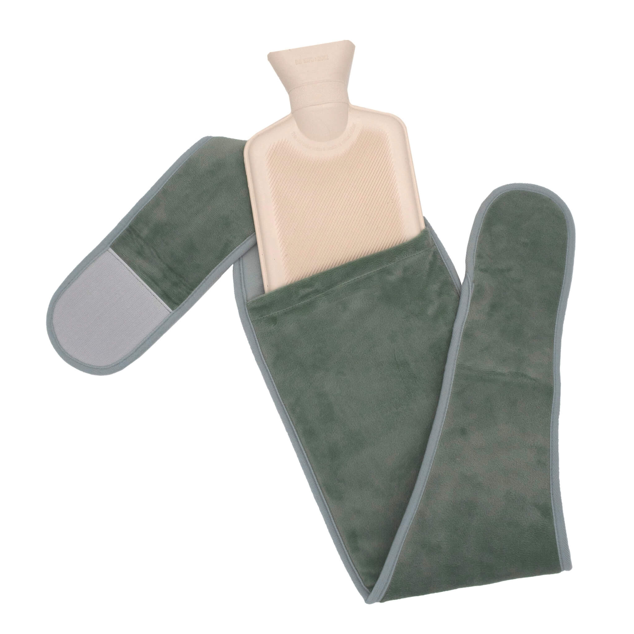 Green Plush Fleece 3 in 1 Heat Body Wrap with Integrated Hot Water Bottle