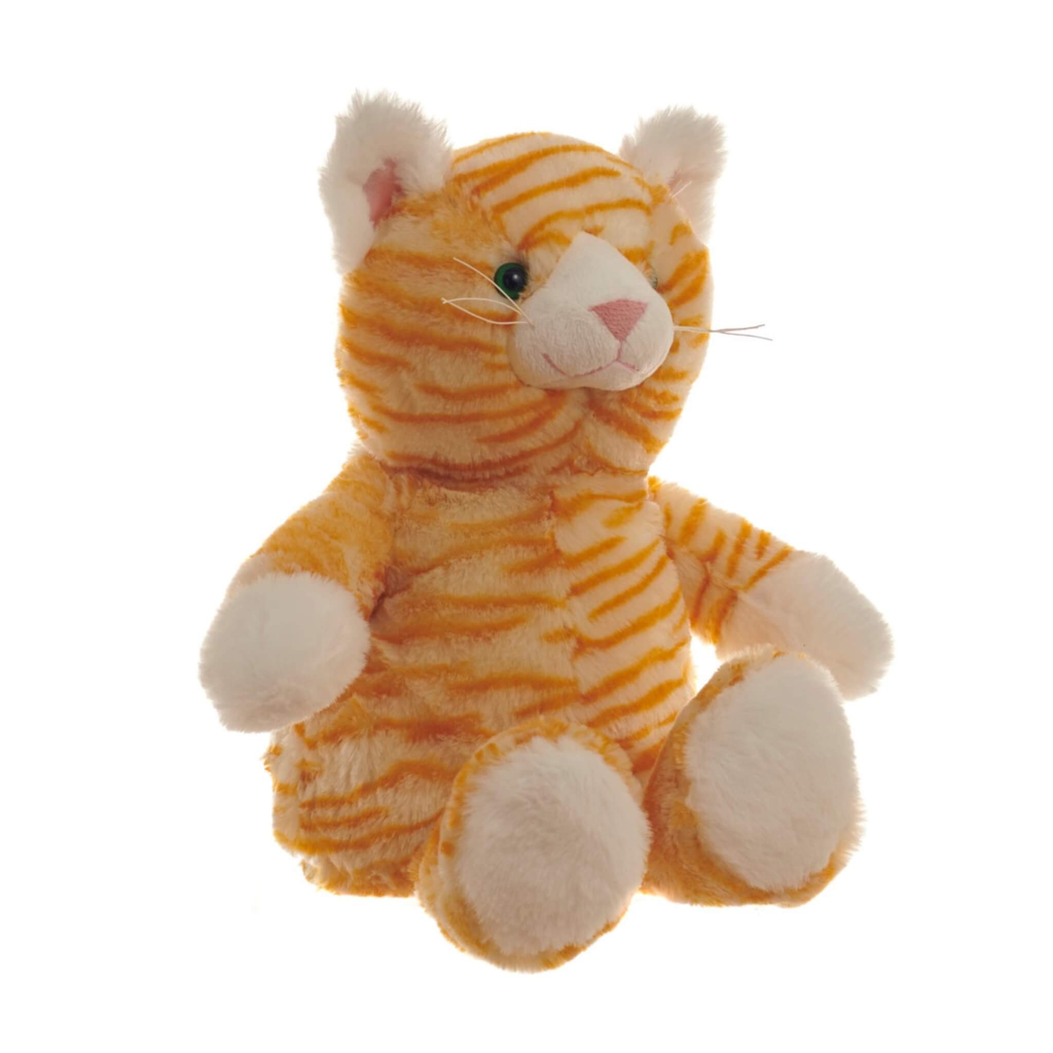 Ginger Cat Snuggable Hottie Heatable Animal Toy with Microwavable Pouch