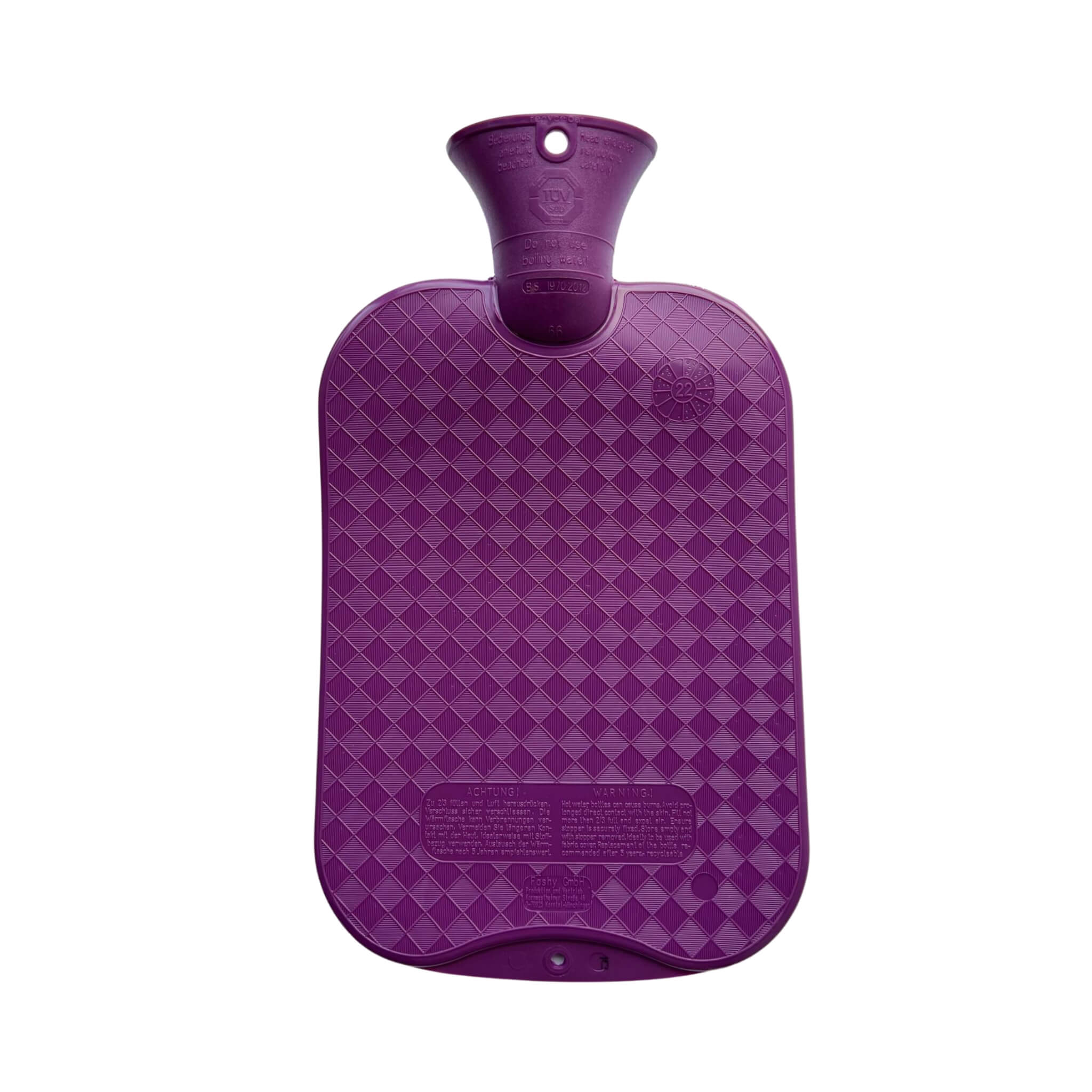 2 Litre Grape Single Ribbed Fashy Hot Water Bottle