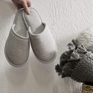 Grey Relaxed Knitted Slippers - Lifestyle