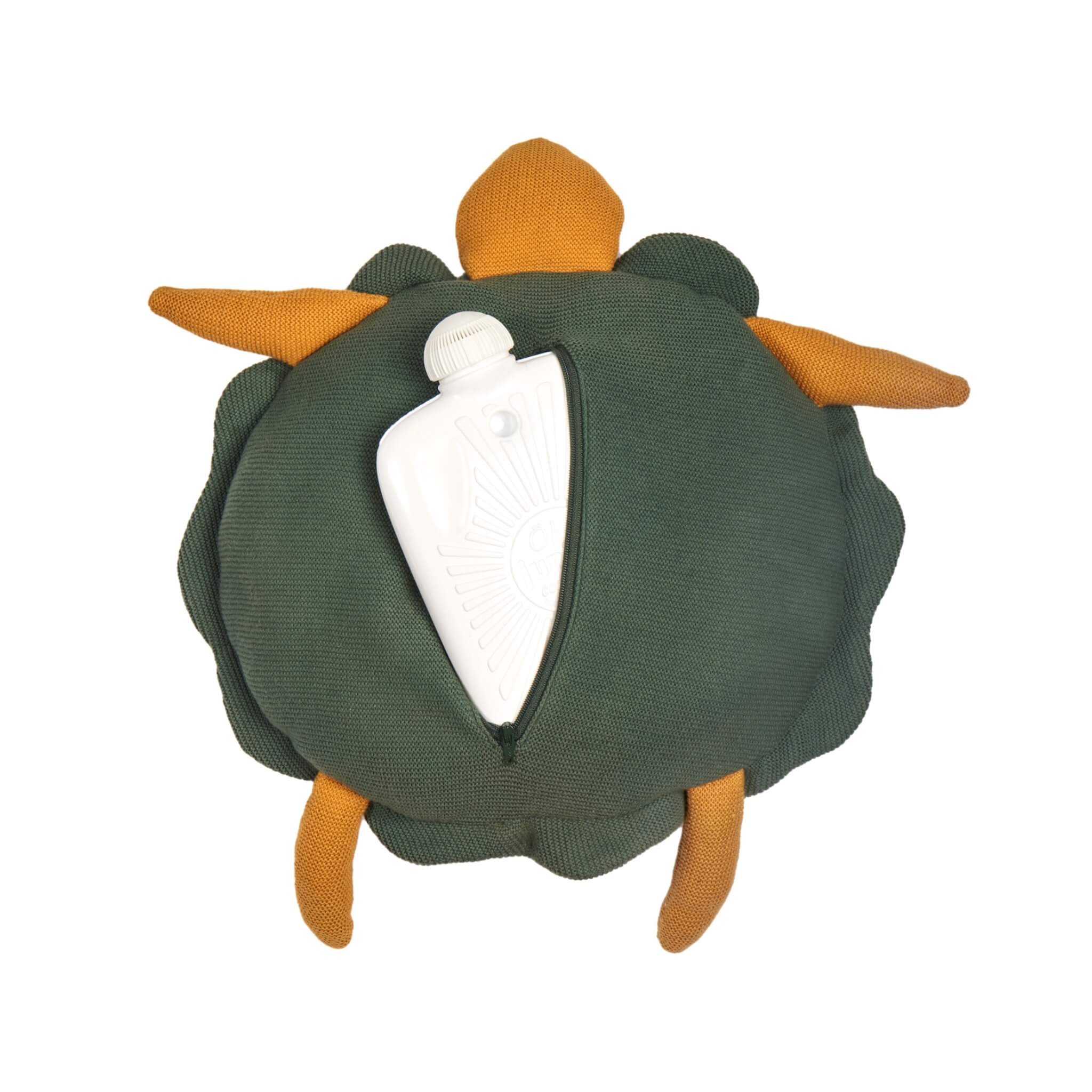 Turtle Design Small Cushion with Integrated 0.8 Litre Eco Hot Water Bottle